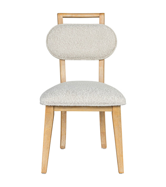 Ryder - Dining Chair - Chestnut Elm / Ant Brass / Tauple Boucle