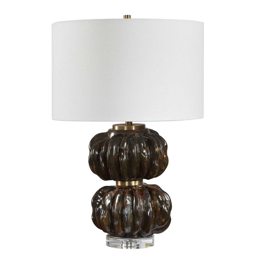 Jaudon - Stacked Table Lamp - Black / Bronze / Brown