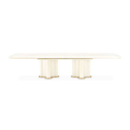 La Terrazza - Double Pedestal Dining Table - Creamy Pearl