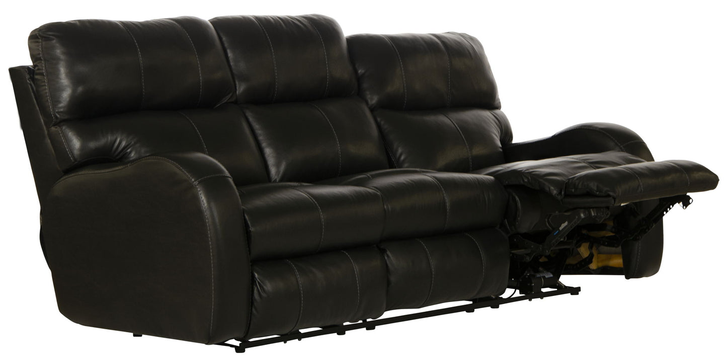 Angelo - Leather Power Reclining Sofa - Black