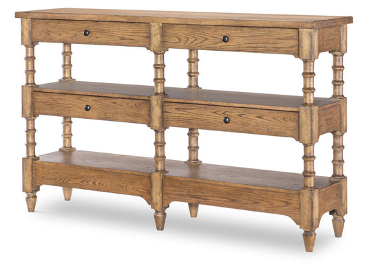 Vintage Market - Turned Leg Console Storage Table 4 Drawer