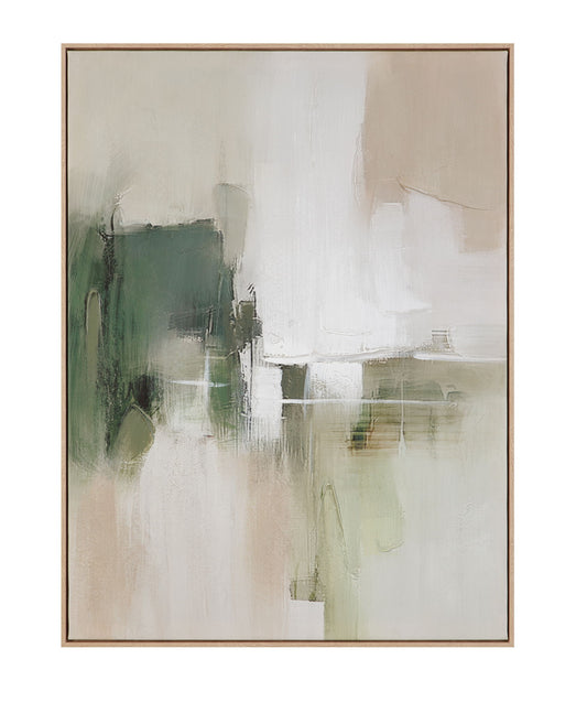 Verdant Horizon I Framed Canvas - Green