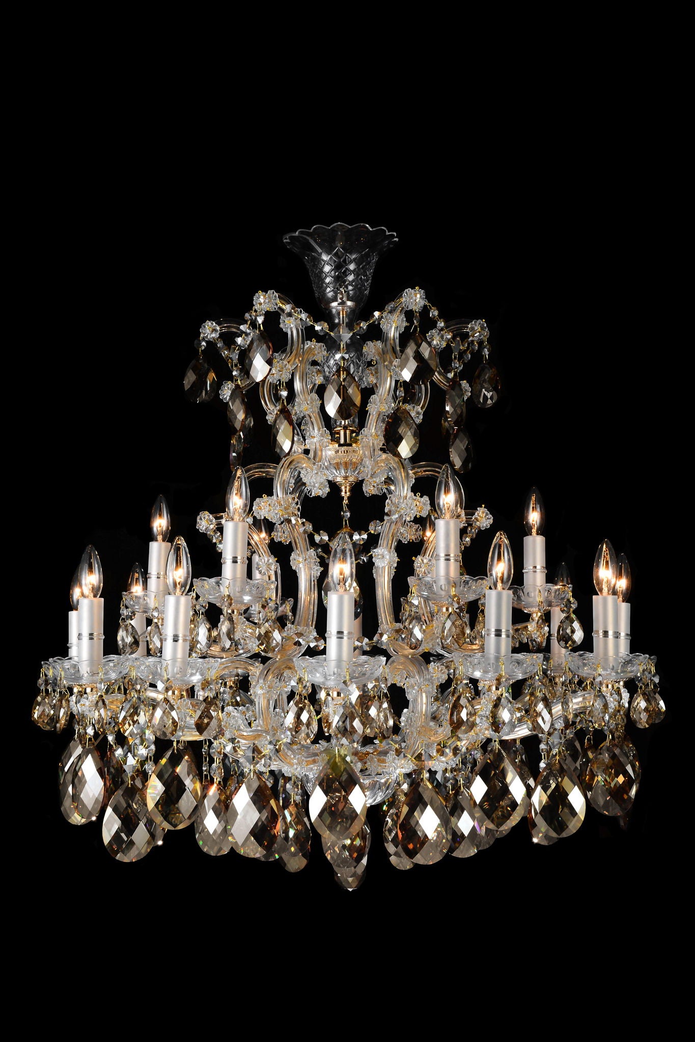 Michael Amini Lighting - La Scala 19-Light Traditional Crystal Chandelier - Cognac