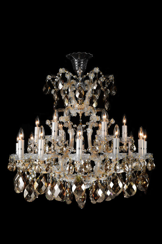 Michael Amini Lighting - La Scala 19-Light Traditional Crystal Chandelier - Cognac