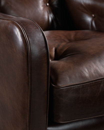CC - Belvedere Tufted Lounge Chair - Dark Brown