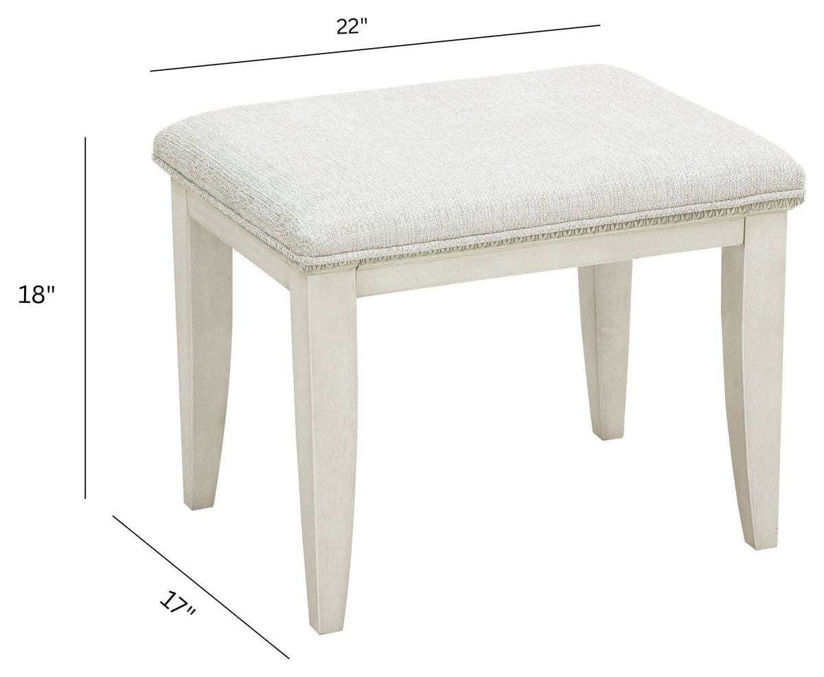 Camila - Vanity Stool - Creamy White