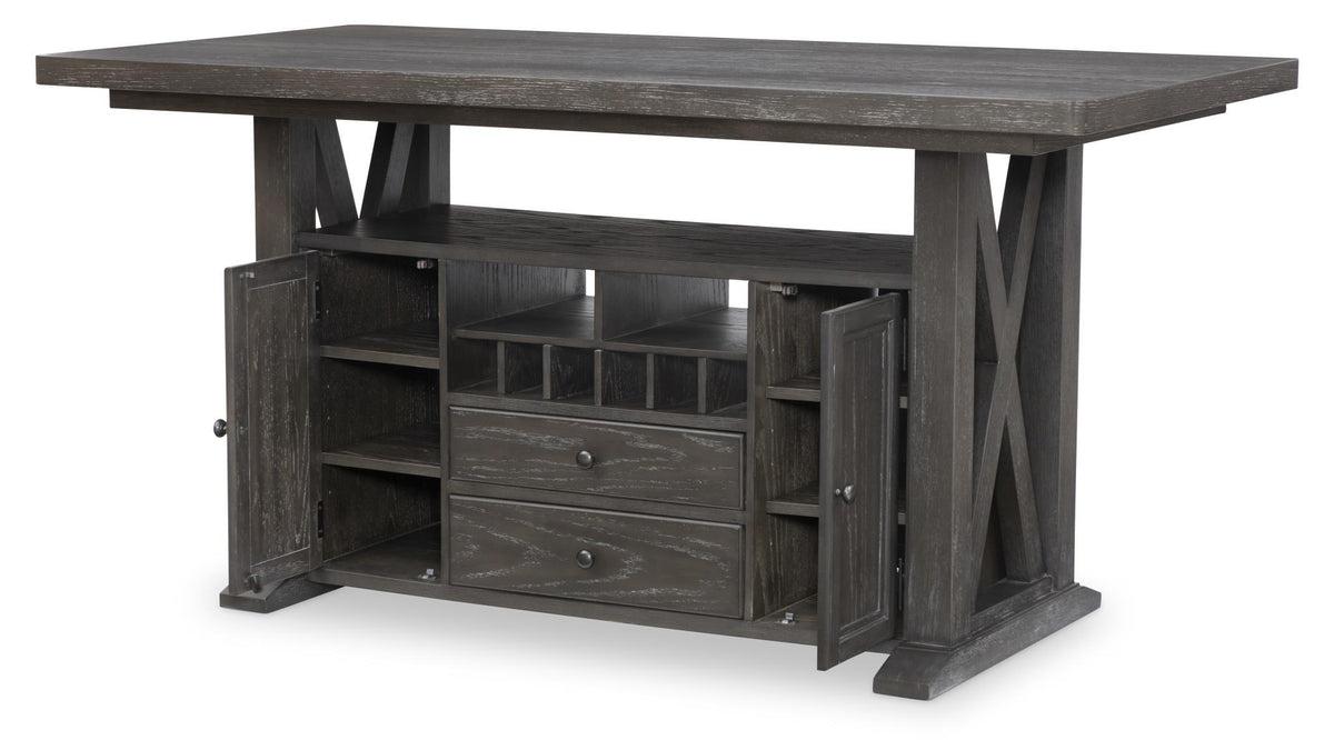 Briarwood - Complete Counter Height Table With Storage - Sable