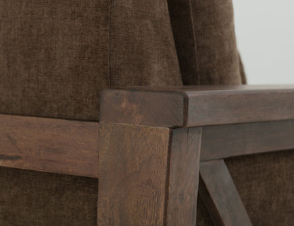 Walnut - Upholstered Loveseat - Deep Forest Brown