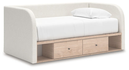 Arloster - 3 Pc. - Twin Day Bed With Storage, Dresser And Nightstand - White