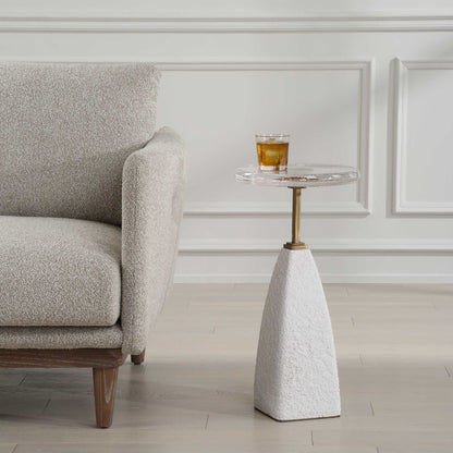 Sora - Glass Drink Table - White