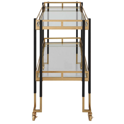 Kentmore - Modern Bar Cart - Gold