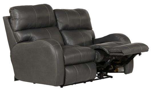 Angelo - Power Reclining Loveseat - Gunmetal