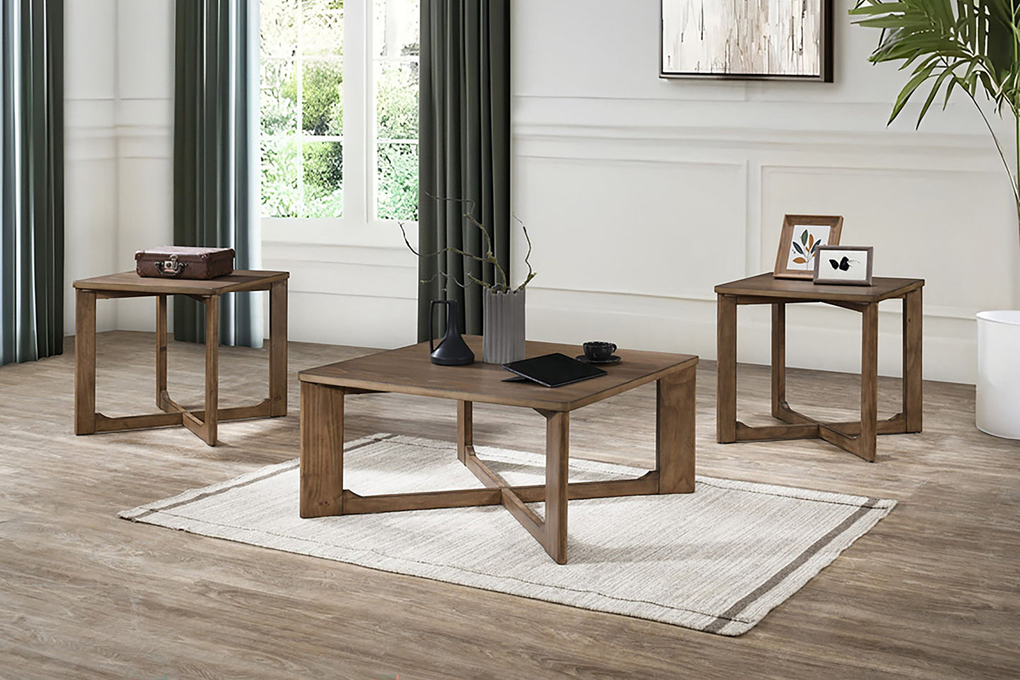 Sweeney - 3 Piece Occasional Set (1 Coffee & 2 End Tables) - Natural