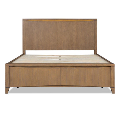Horizons - Complete Panel Bed With Storage Footboard - Tweed