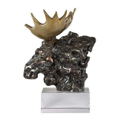 Moose Bust - Bronze Sculpture - Bronze
