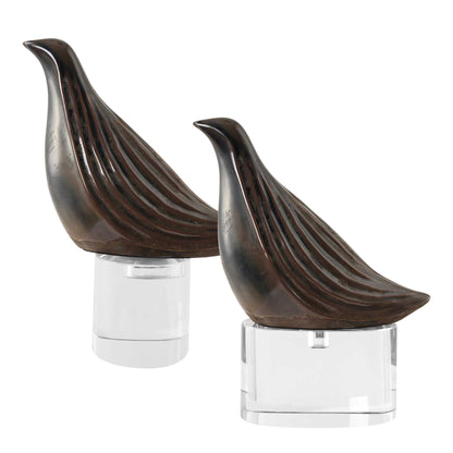 Nesting Bird - Gray Sculptures (Set of 2)
