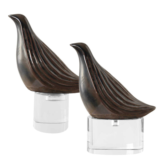Nesting Bird - Gray Sculptures (Set of 2)