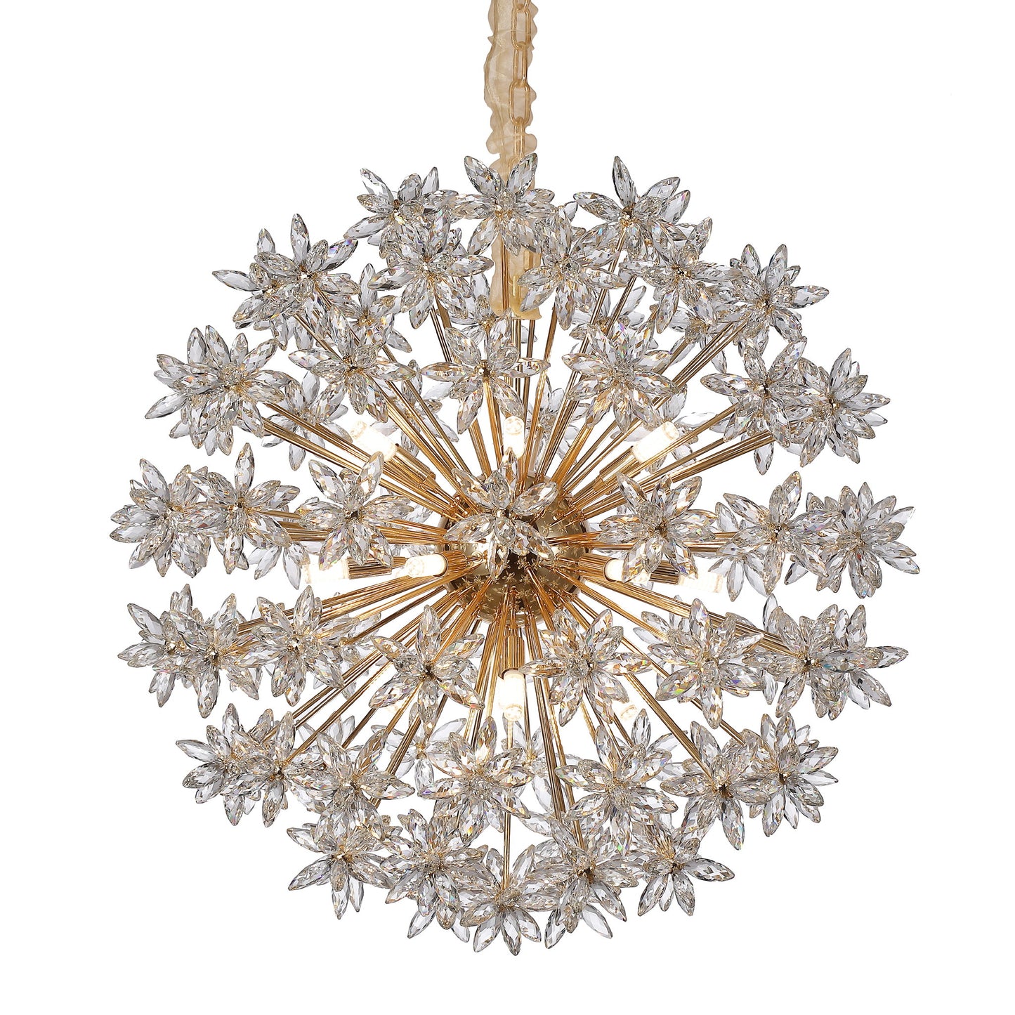 Michael Amini Lighting - Bouquet 18-Light Round Crystal Chandelier - Gold