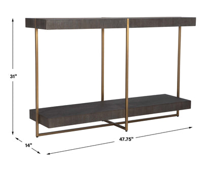 Taja - Modern Brass / Wood Console Table - Gold