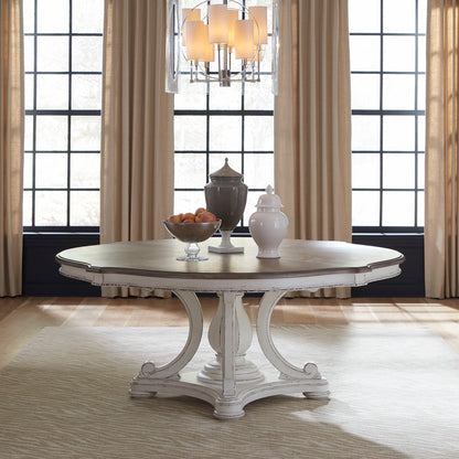 Magnolia Manor - Round Pedestal Table Top - Antique White