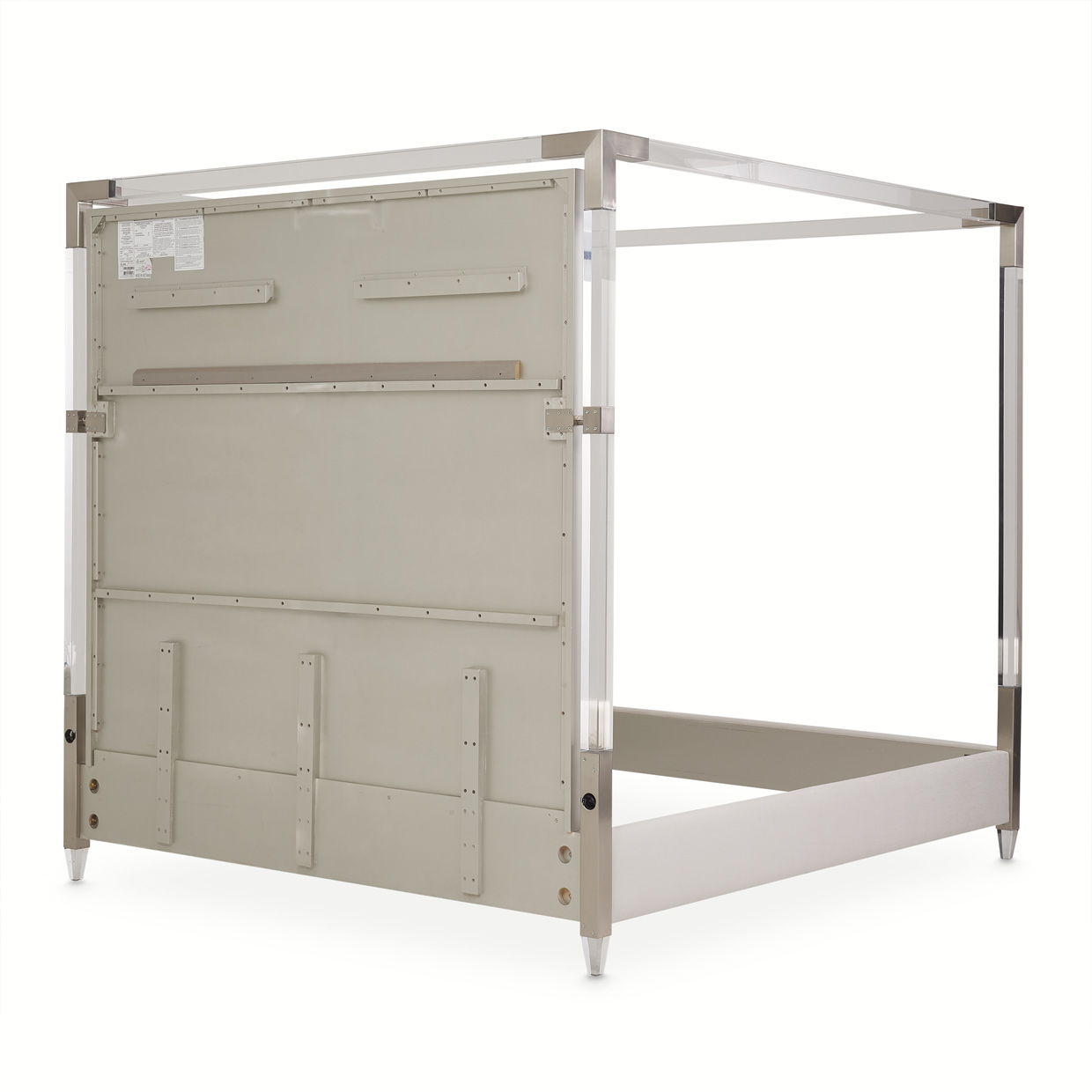 Penthouse - Eastern King Canopy Bed - Frosted Linen / Ash Gray