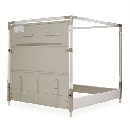 Penthouse - Eastern King Canopy Bed - Frosted Linen / Ash Gray