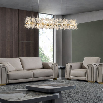 Michael Amini Lighting - Bouquet 18-Light Rectangular Chandelier - Gold
