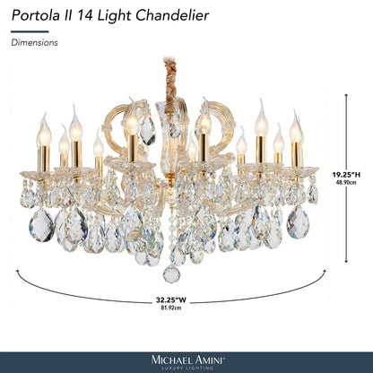 Michael Amini Lighting - Portola 14-Light Traditional Crystal Chandelier - Gold