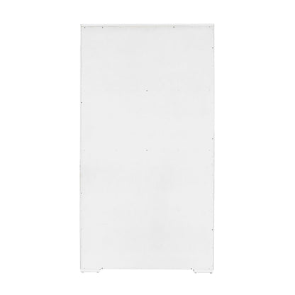 Contemporary 4-Shelf Sliding Door Bookcase - White / Black