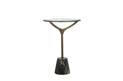 Gianna - Accent Table - Antique Brass / Green Marble