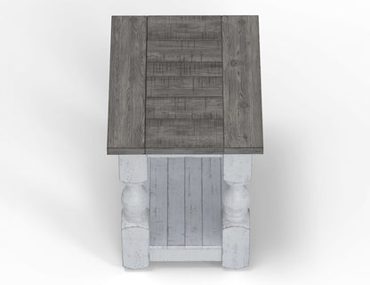 Stone - Chairside Table - Antiqued Ivory / Weathered Gray