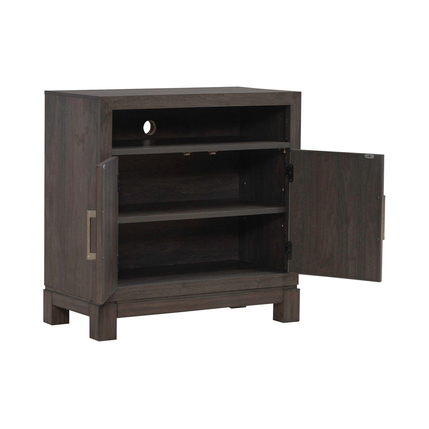 Modern Edge - Bedside Chest With Charging Station - Caffe