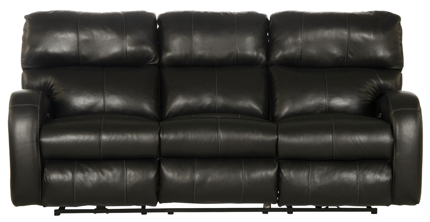 Angelo - Leather Power Reclining Sofa - Black