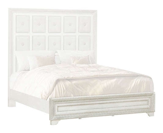 Camila - Queen Panel Footboard & Slats - Creamy White