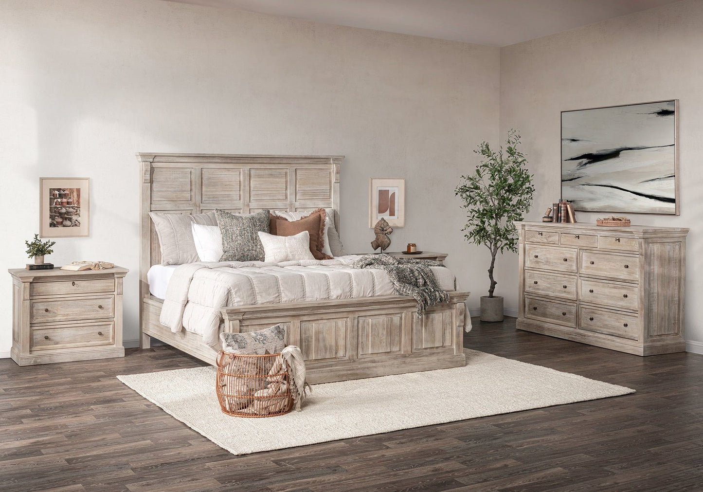 Adelaide - 9 Drawer Dresser - Natural Cream Wash