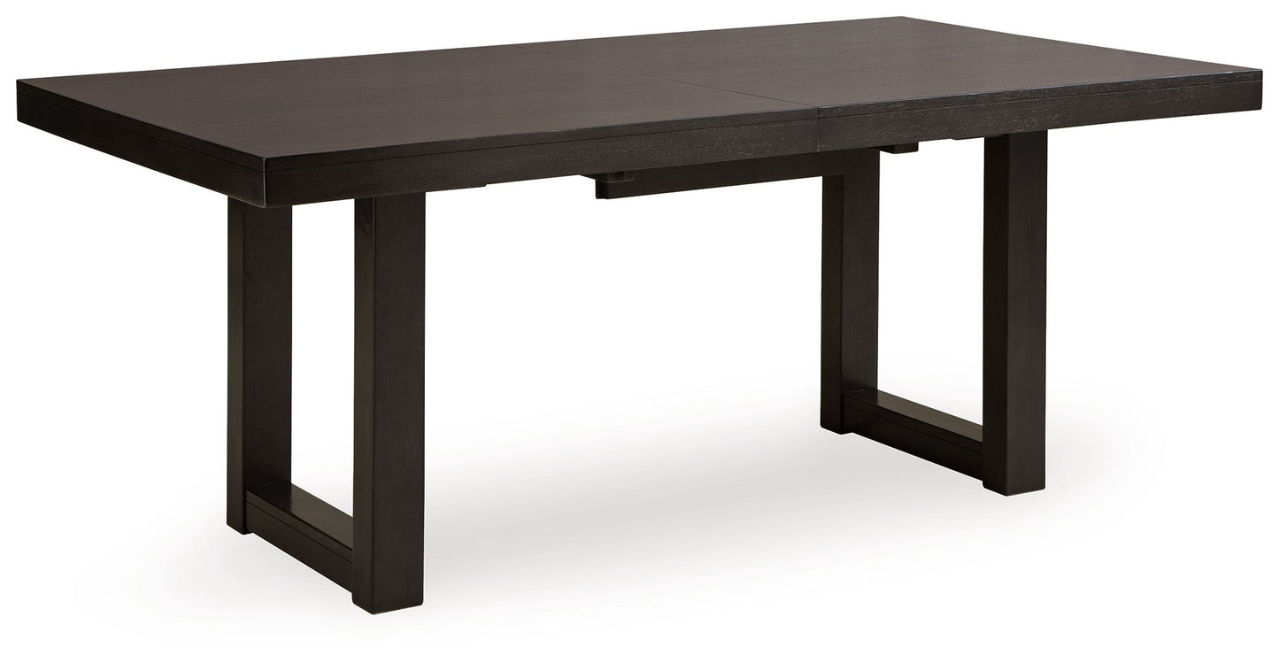 Neymorton - 7 Pc. - Rectangular Extension Table, 6 Side Chairs - Dark Grayish Brown