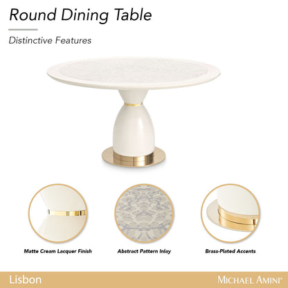 Lisbon - Round Dining Table - Silken Cream