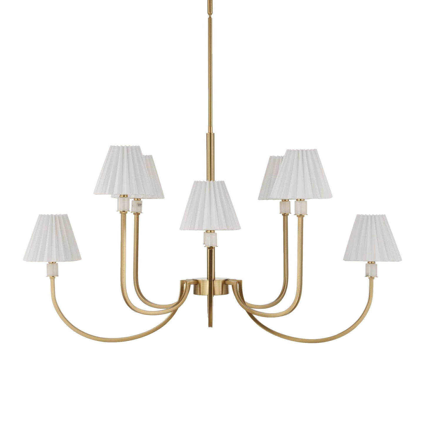Poppins - 8 Light Brass Chandelier - White / Gold