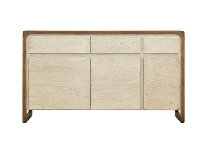 Evoke - 3 Drawer & 3 Door TV Stand/Console - Ivory / Brown