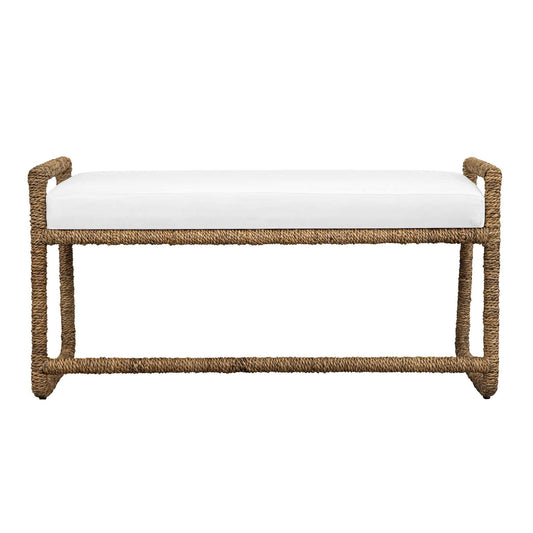 Araiza - Fabric Bench - Brown / White
