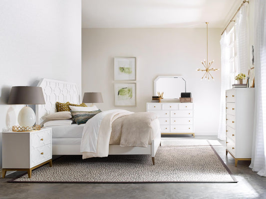 Chelsea - Bureau - White With Gold Accents