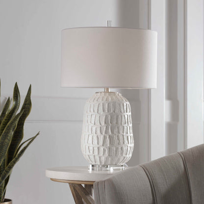 Caelina - Textured Table Lamp - White