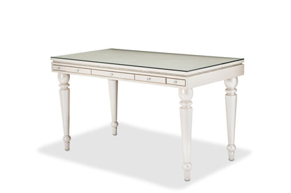 Glimmering Heights - Writing Desk With Glass Top - Ivory