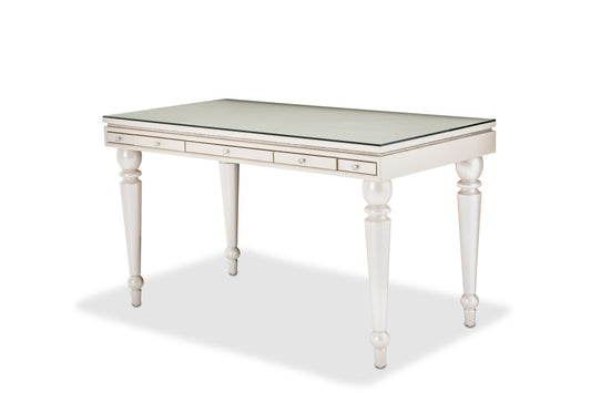 Glimmering Heights - Writing Desk With Glass Top - Ivory