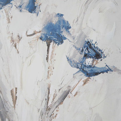 Blue Flowers - In Vase Framed Print - White