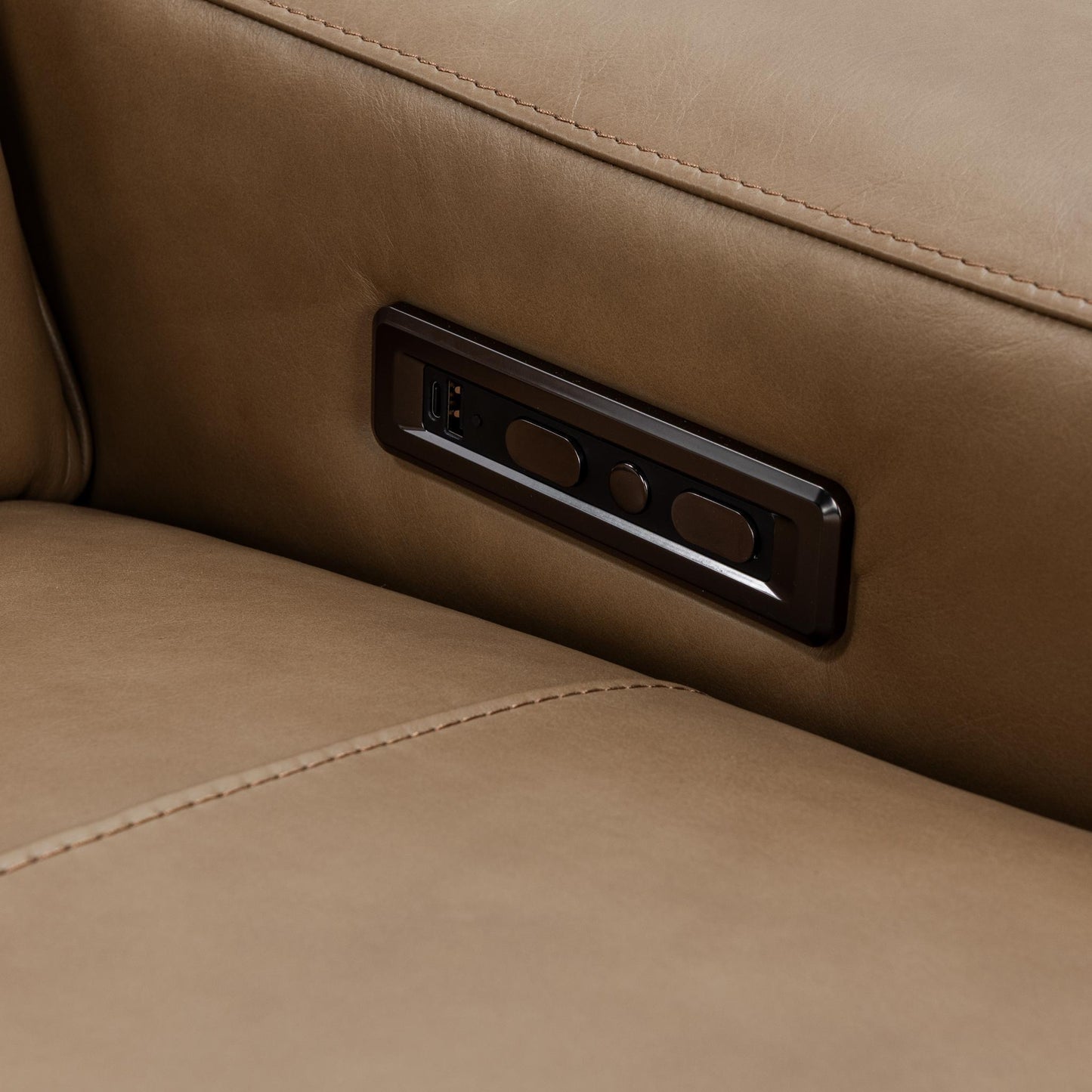 Kadon - Leather Power Recliner Sofa - Tan
