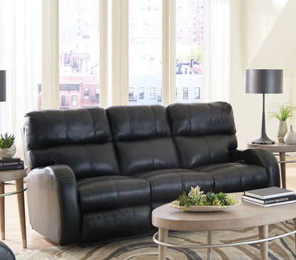 Angelo - Leather Power Reclining Sofa - Black