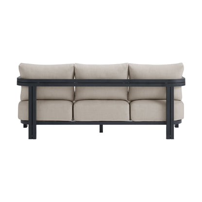 Playa - Sofa With 2 Pillows - Dark Gray / Beige