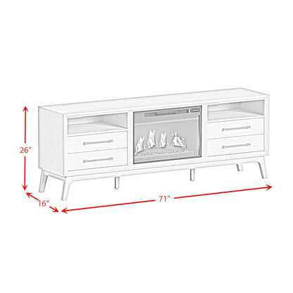 Westland - 4 Piece Entertainment Unit With 71" TV Console - Almond