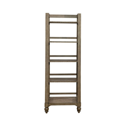 Americana Farmhouse - Wood Leaning Pier Bookcase - Dusty Taupe